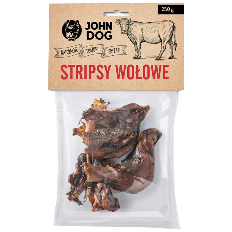 JOHN DOG Stripsy wołowe 250g