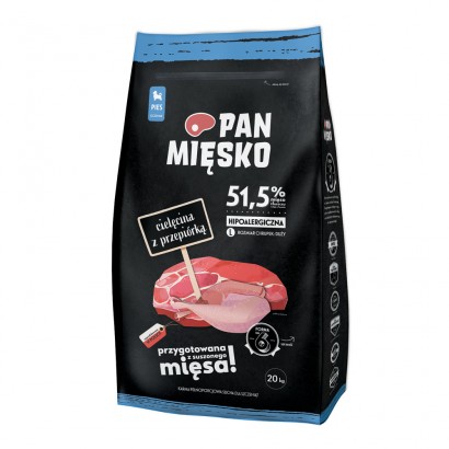 Alpha Spirit PAN MIĘSKO Cielęcina z przepiórką L 20kg