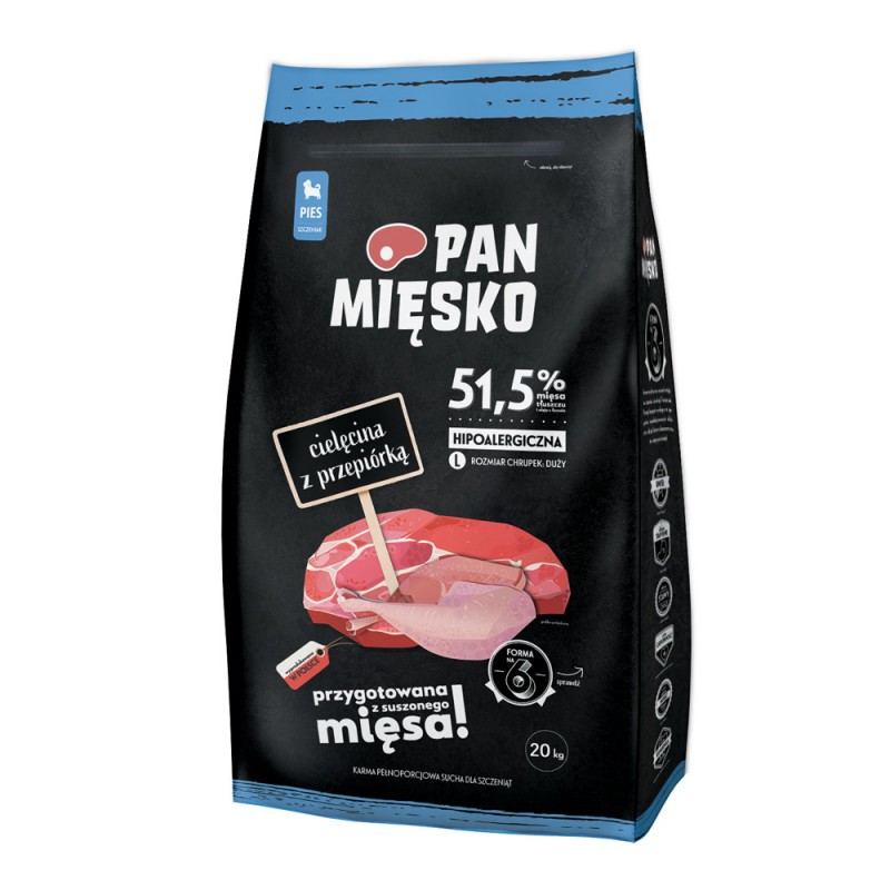 Alpha Spirit PAN MIĘSKO Cielęcina z przepiórką L 20kg