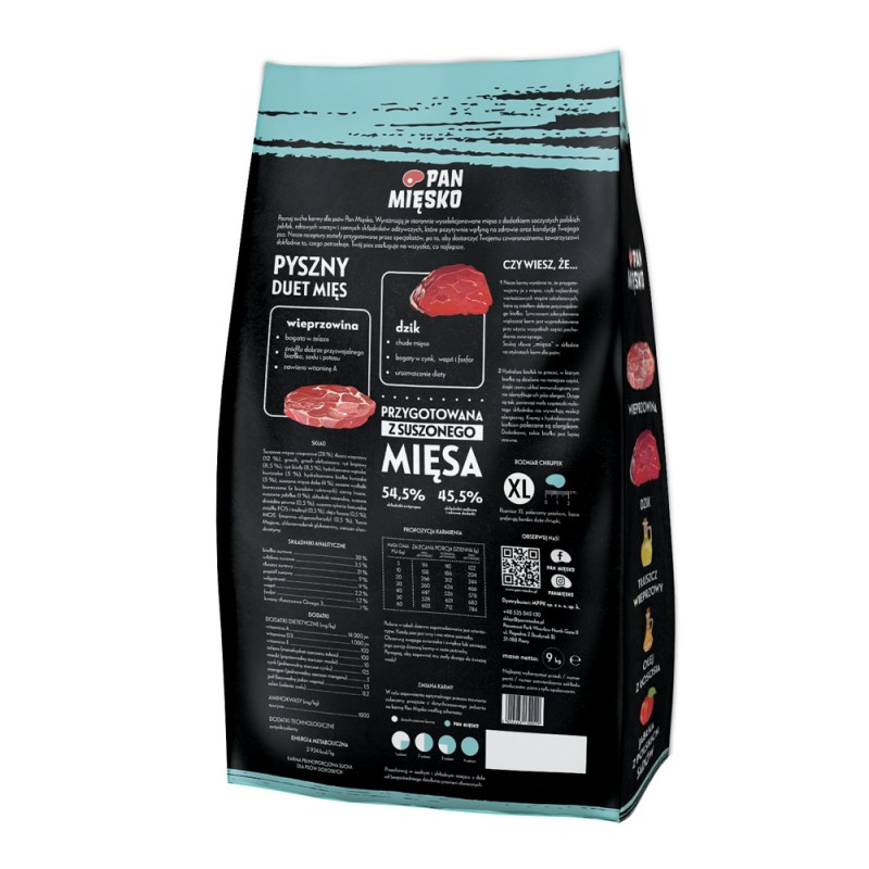 Alpha Spirit PAN MIĘSKO Wieprzowina z dzikiem 9kg