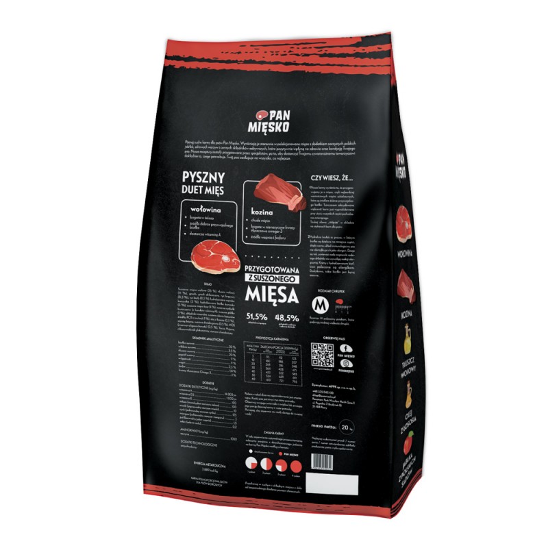Alpha Spirit PAN MIĘSKO Wołowina z koziną 20kg